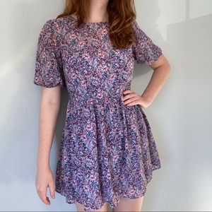 Purple floral print dress